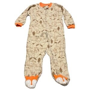4/$20 Boys Zip Up Sleeper Fleece PJs 6-9 months Baby Boy Romper Fox Clothing 🛑